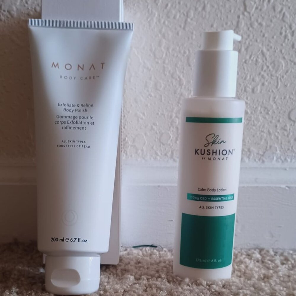 Exfoliate & Refine Body Polish + Calm Body Lotion